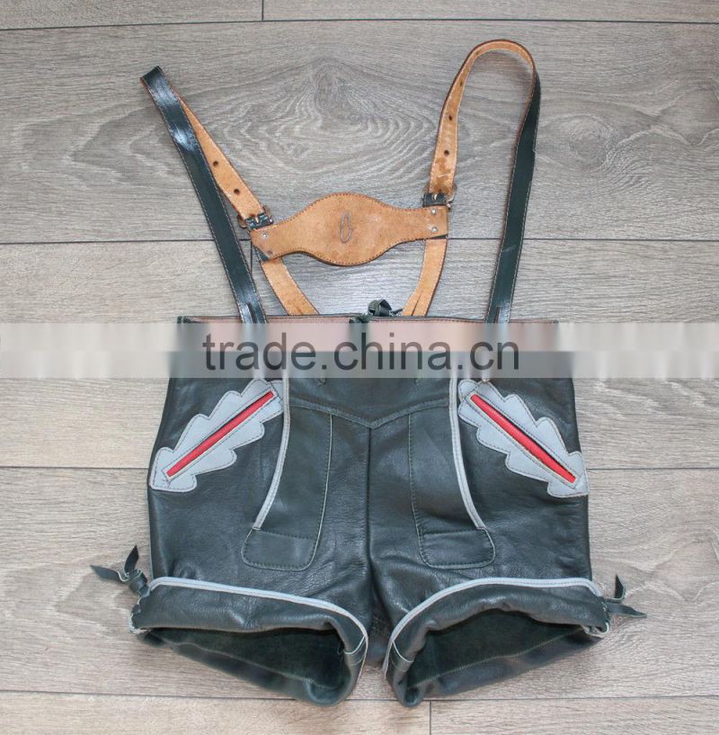Child's Bavarian leather Green Bavarian Shorts