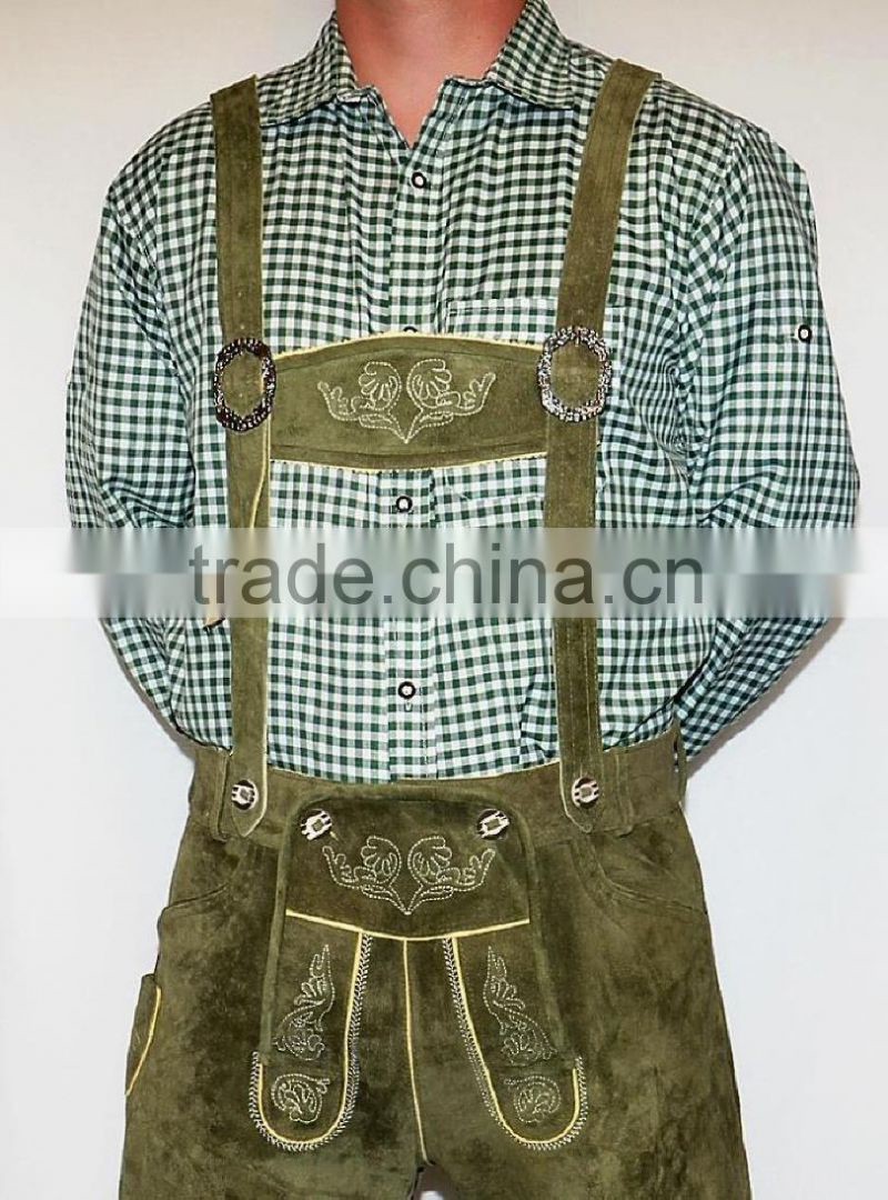 LEATHER Green Bavarian Bavarian Shorts