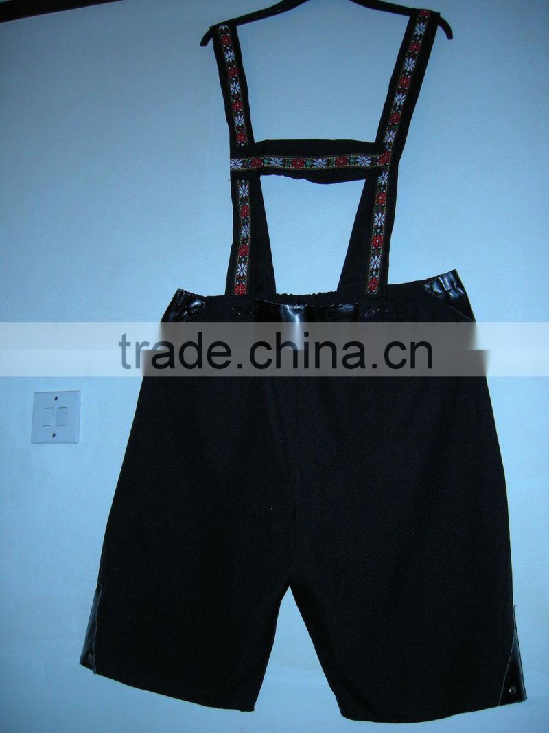 MEN'S OKTOBERFEST BAVARIAN LEDERHOSEN FANCY DRESS COSTUME, SHORTS & HAT. MEDIUM