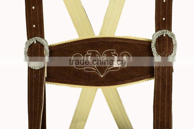 MEN'S OKTOBERFEST New Men Bavarian Kurze/Short Lederhosen Real LeatheLEDERHOSEN FANCY DRESS COSTUME, SHORTS & HAT. MEDIUM