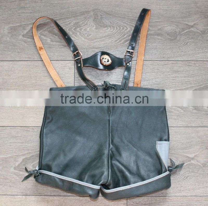 Child's Bavarian leather Green Bavarian Shorts