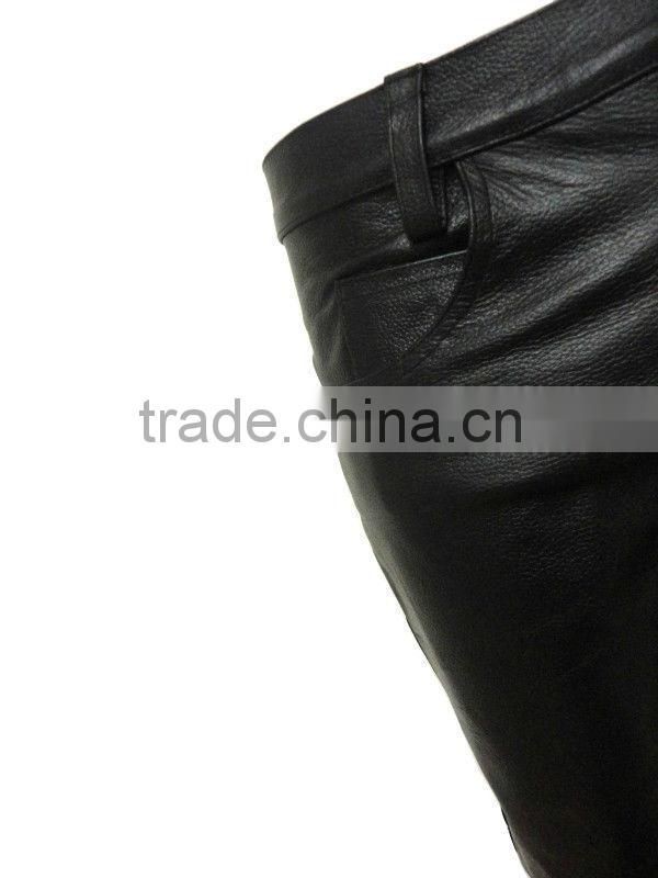 Men's Black Leather Style 5 Pockets Shorts Brand New