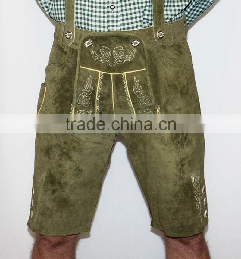 LEATHER Green Bavarian Bavarian Shorts