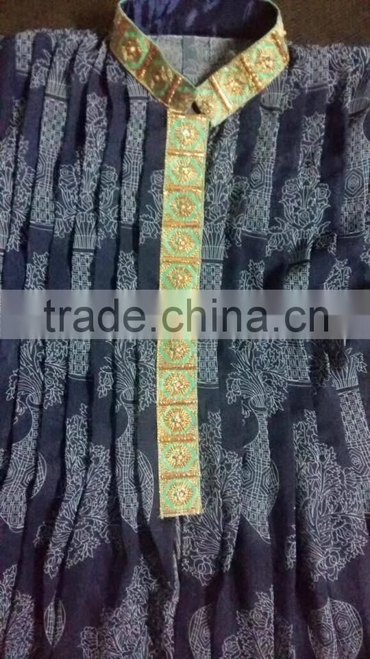 Mid Night Blue Long Jacket Lehenga