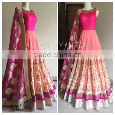 Gorgeous Peachy Pink Anarkali Suit