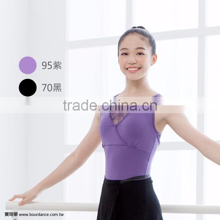 Ballet girl lace double straps dance wear leotards