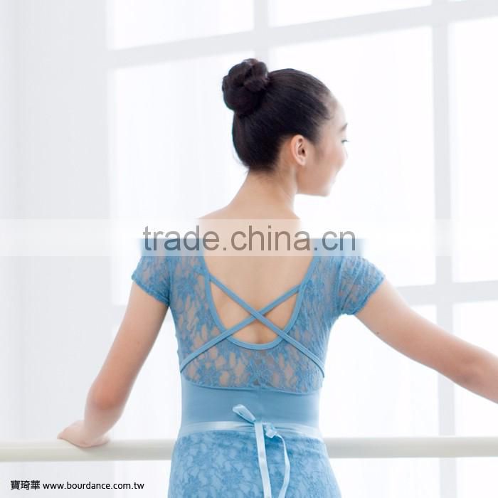 Adult short sleeve lace wholesale leotard
