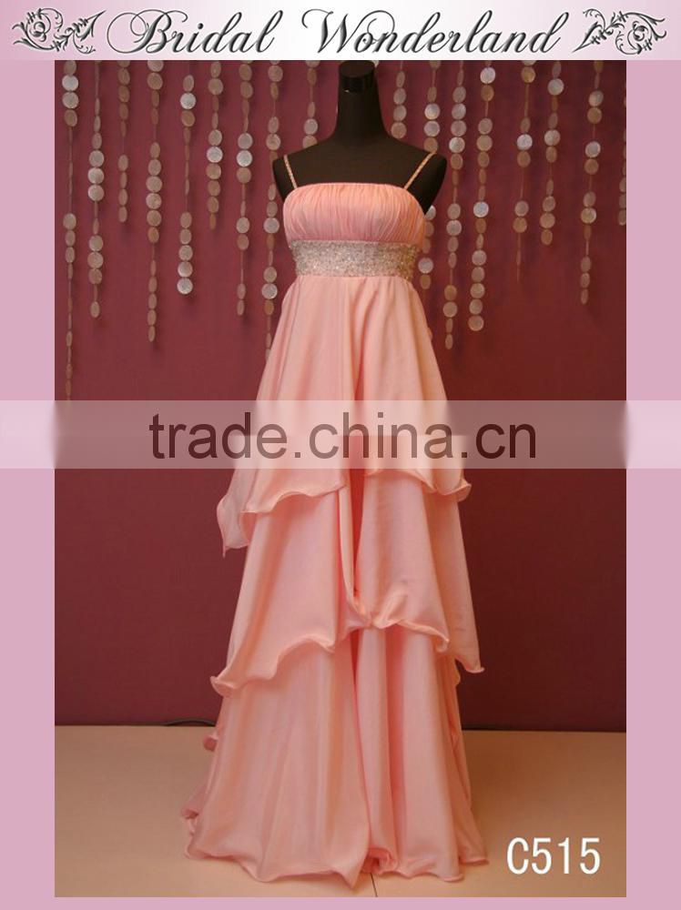 Best empire waist peach color bridesmaid dress
