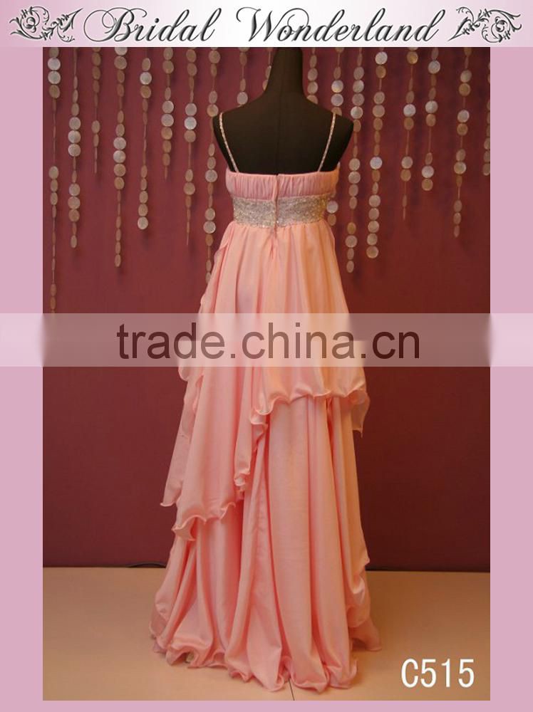 Best empire waist peach color bridesmaid dress