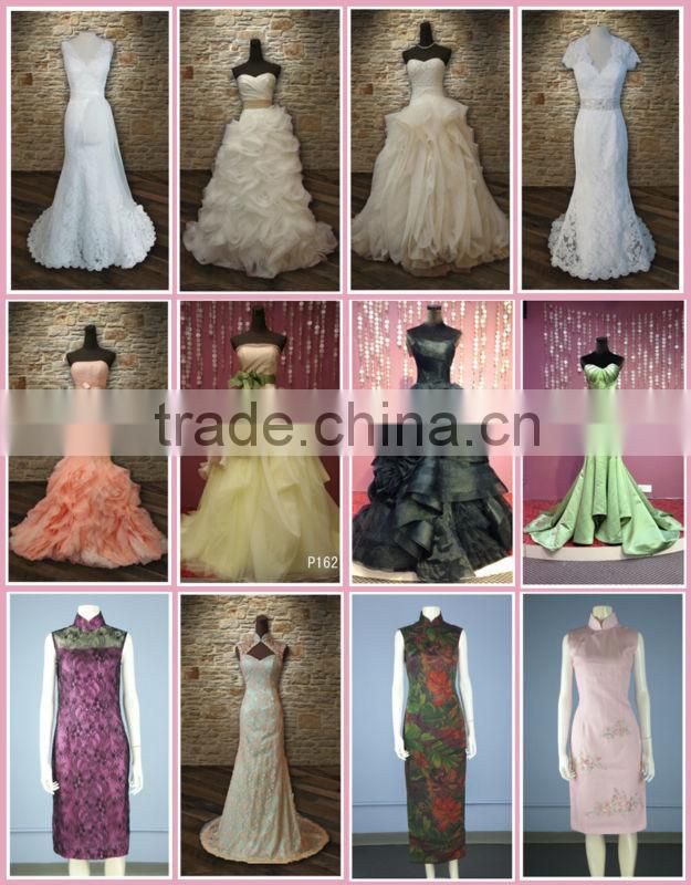 Import draped bodice peach chiffon bridesmaid dress