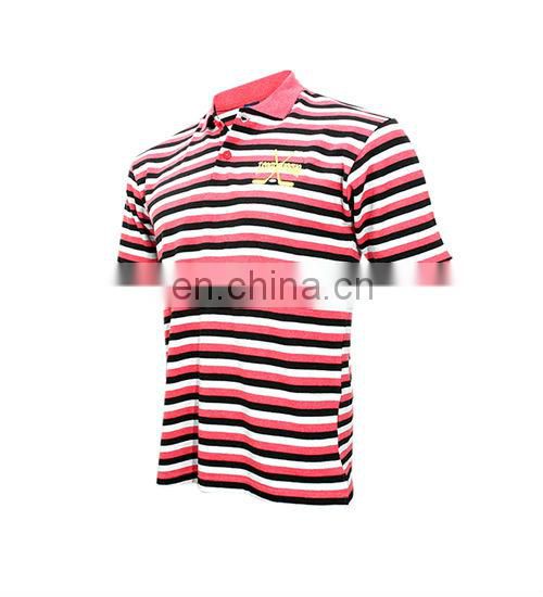 Men's Custom 100% Cotton Striped Short Sleeve Polo Shirt