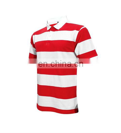 Men's Custom 100% Cotton Striped Short Sleeve Polo Shirt