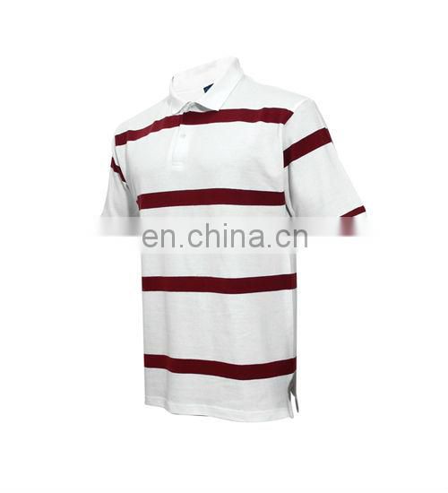 Men's Custom 100% Cotton Striped Short Sleeve Polo Shirt