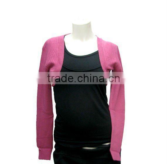 D005017 Ladies western tops knitted long sleeve shrug designs for women