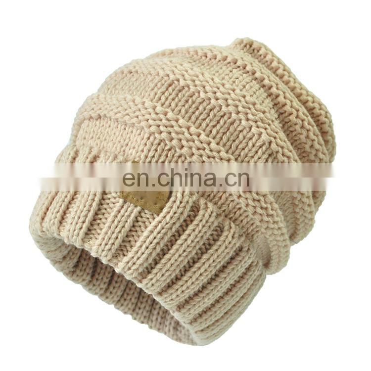 High quality 100% acrylic adults striped unisex knit hat
