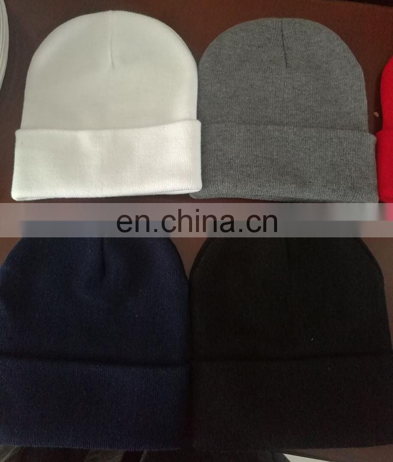 Cute 100% cotton knited embroidered beanie hat