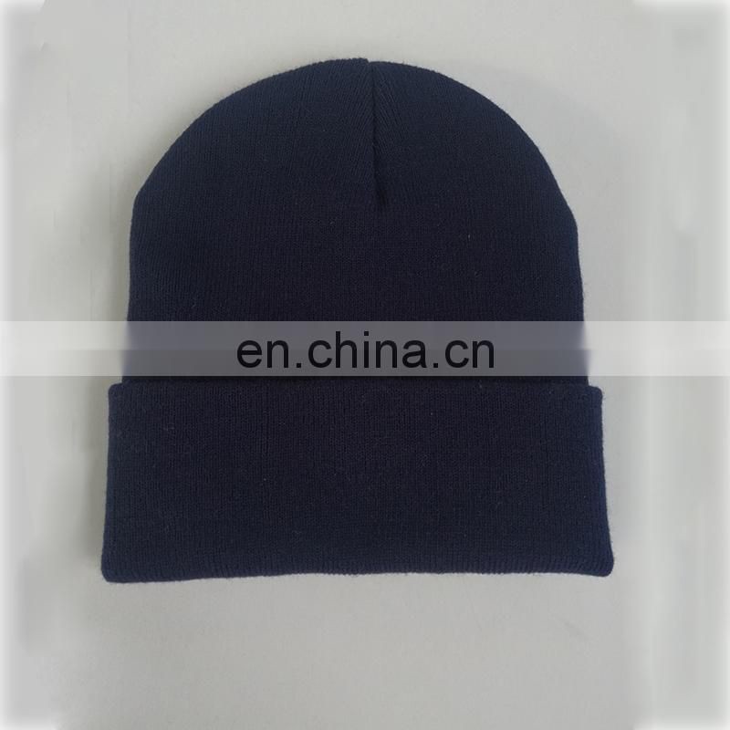 Cute 100% cotton knited embroidered beanie hat