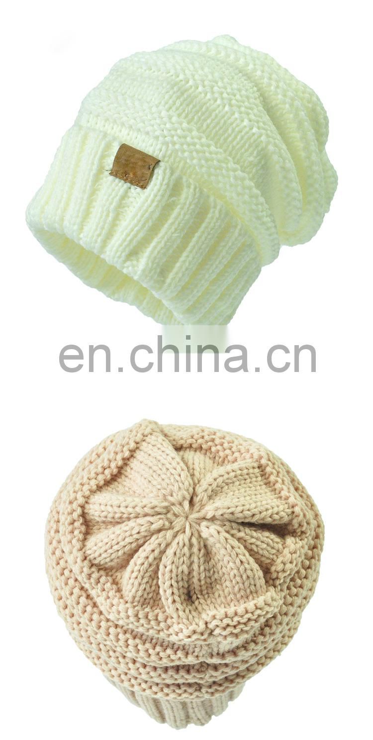 High quality 100% acrylic adults striped unisex knit hat