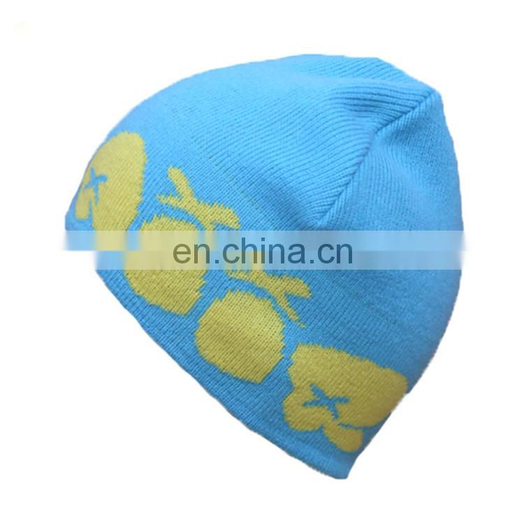 Custom warm jacquard wool hats for girls