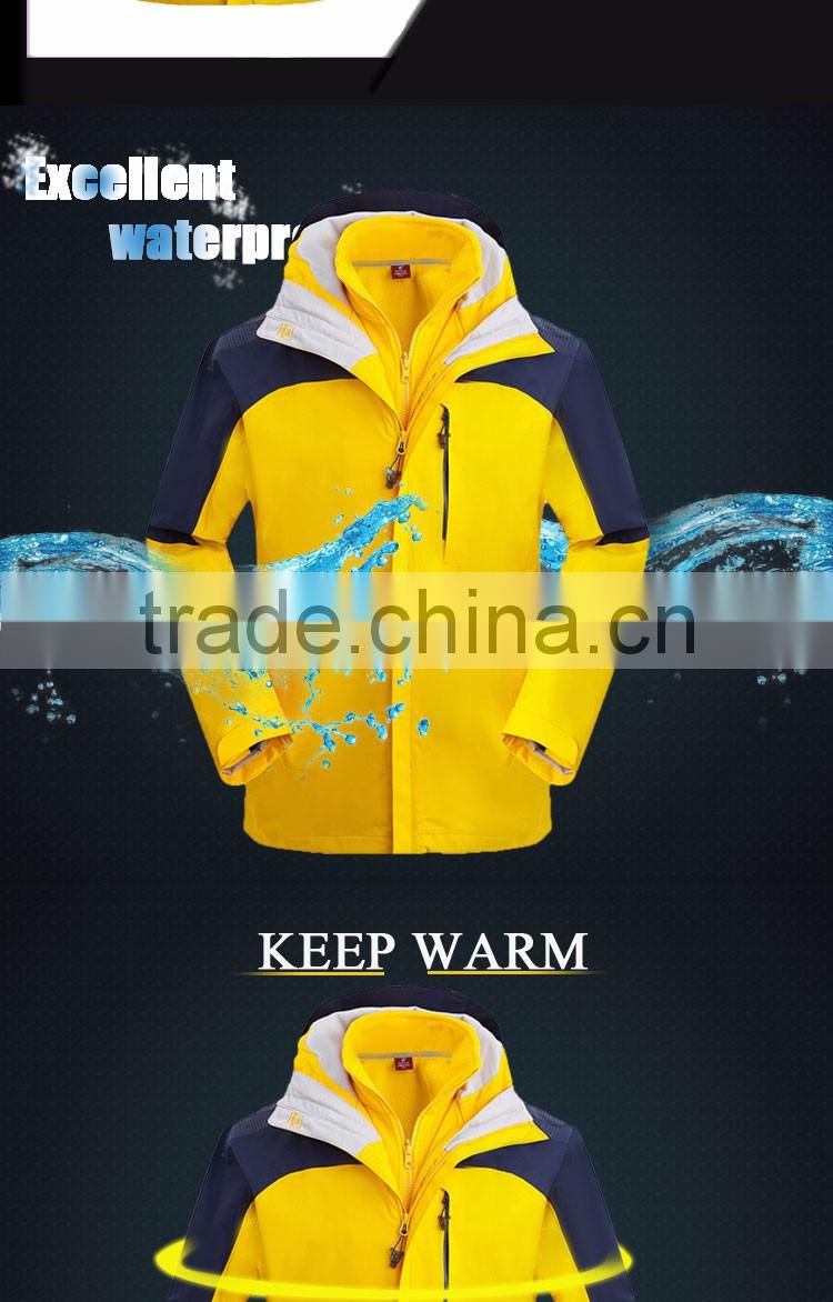 Customize logo 3 in 1 windproof outdoor men winter jackets