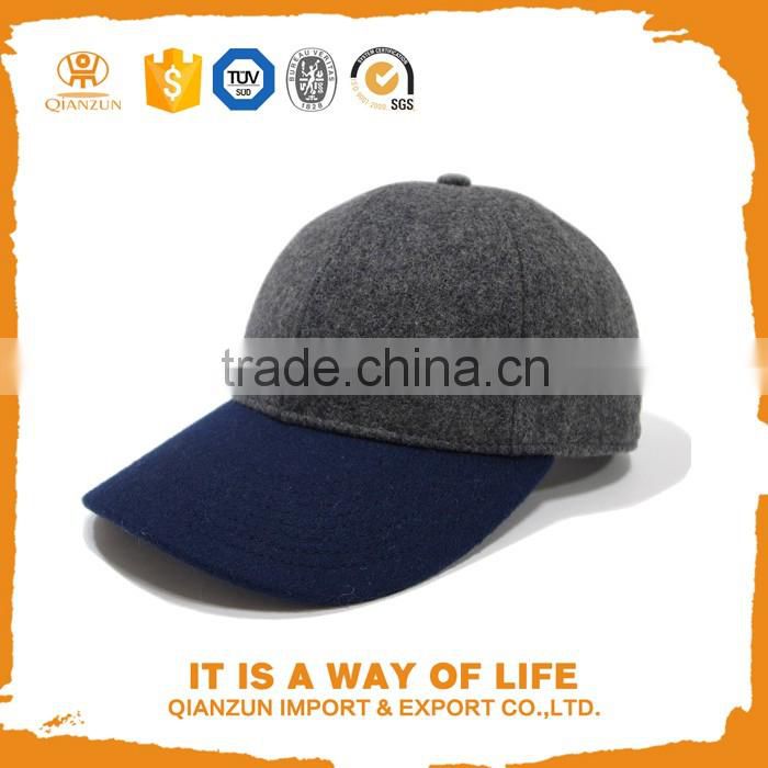 NEW 6 Panel Solid Plain Wool Baseball Cap Custome Softextile Baseball Cap