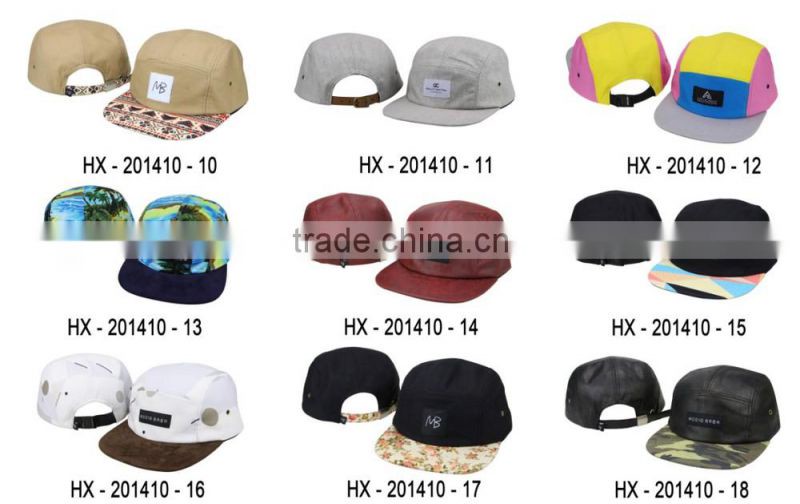 Custom Leather Patch 5 Panel Hat small MOQ