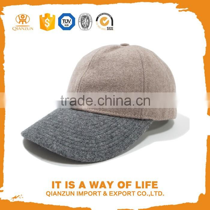 NEW 6 Panel Solid Plain Wool Baseball Cap Custome Softextile Baseball Cap