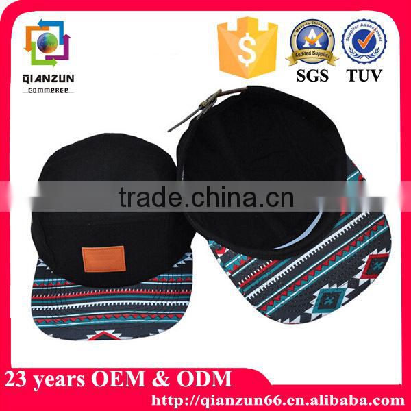 new style manufacturer custom 5 panel snapback camp cap and hat