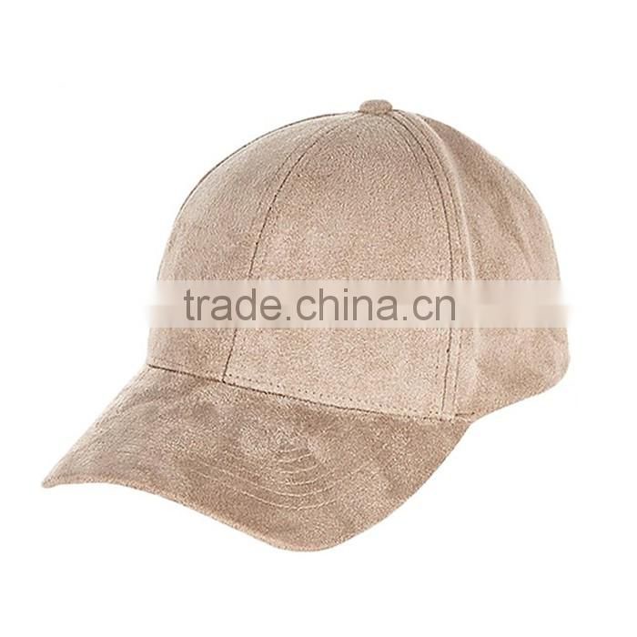 2016 fashionable suede pure color custom baseball cap