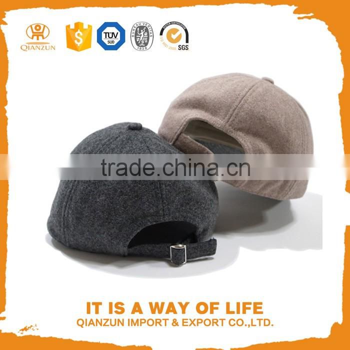 NEW 6 Panel Solid Plain Wool Baseball Cap Custome Softextile Baseball Cap