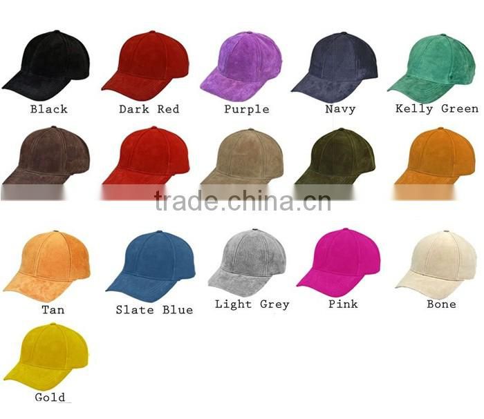 2016 fashionable suede pure color custom baseball cap