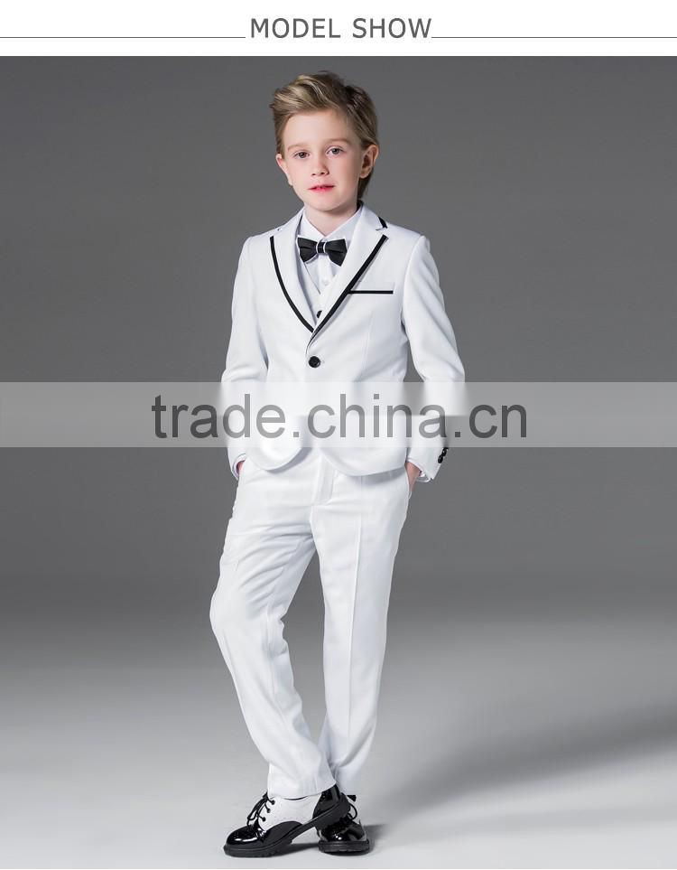 Elpa NXB0082 formal designer fancy wholesale black 3 piece white boys suits