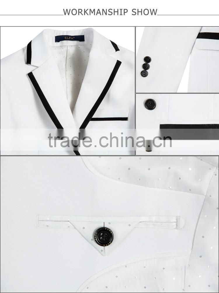 Elpa NXB0082 formal designer fancy wholesale black 3 piece white boys suits
