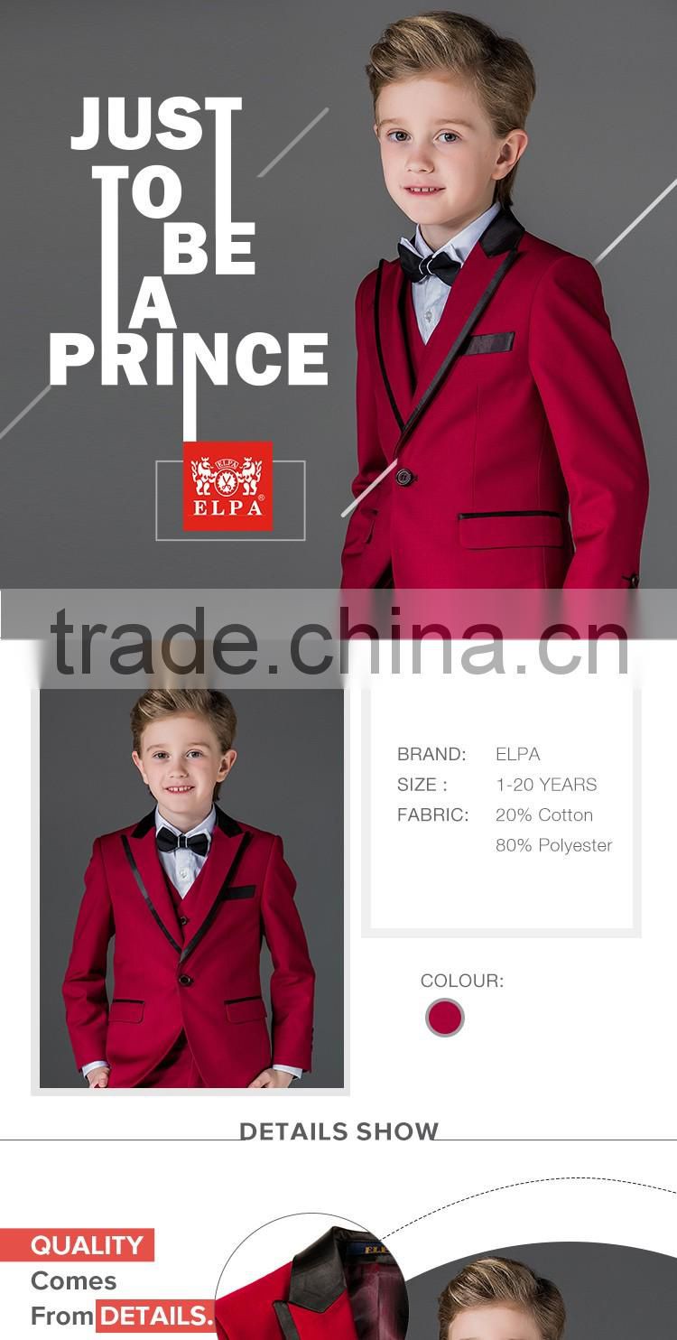 ELPA NXB0100 RED designer fancy wholesale black 3 piece kids boys suits