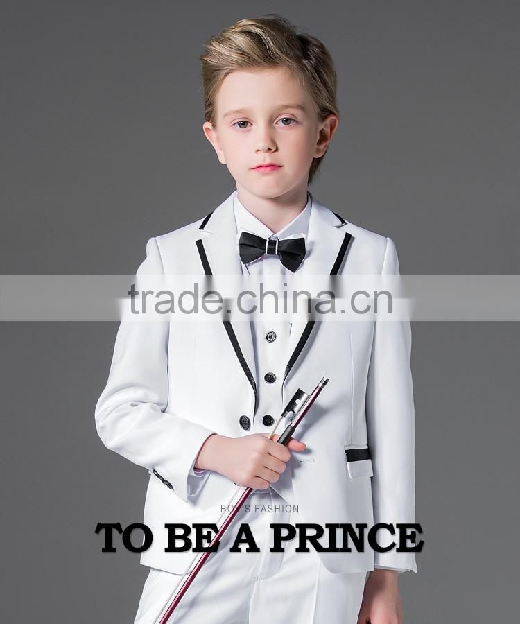 Elpa NXB0082 formal designer fancy wholesale black 3 piece white boys suits