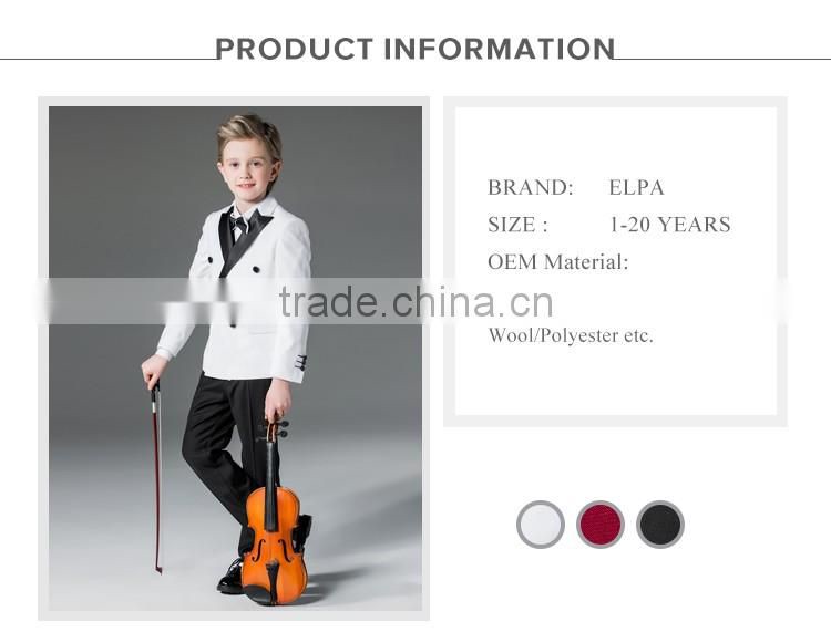 ELPA white 100% polyester fancy designer 3 piece boy suits for show