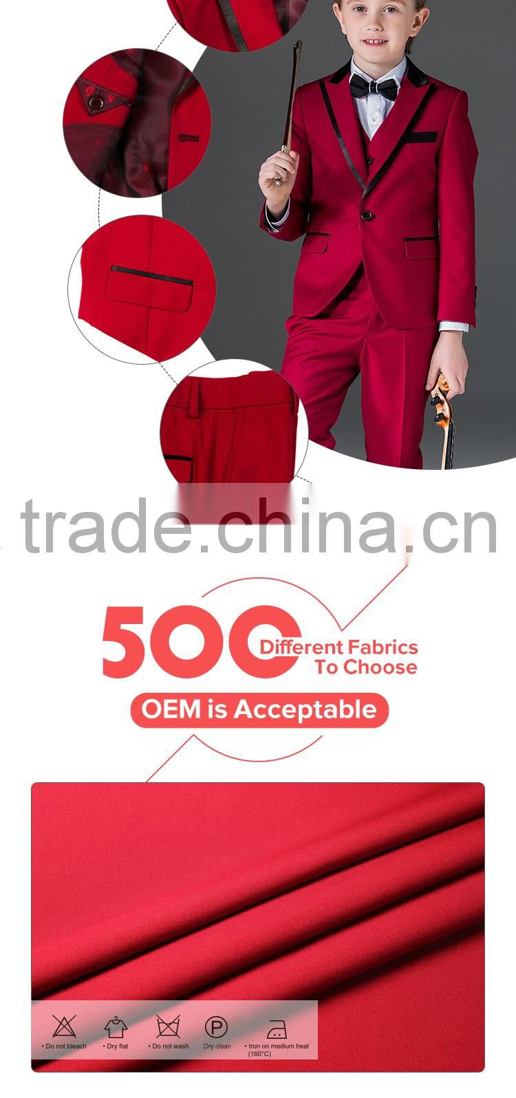 ELPA NXB0100 RED designer fancy wholesale black 3 piece kids boys suits