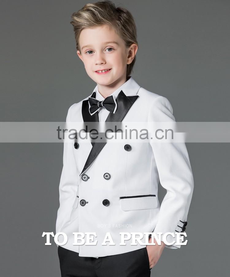 ELPA white 100% polyester fancy designer 3 piece boy suits for show