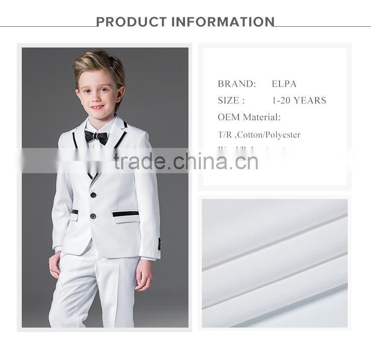 Elpa NXB0082 formal designer fancy wholesale black 3 piece white boys suits