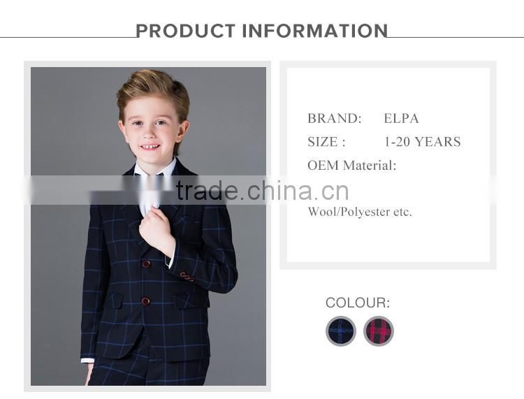 ELPA plaid designer wholesale 3 piece kids boys suits casual suits for Boys