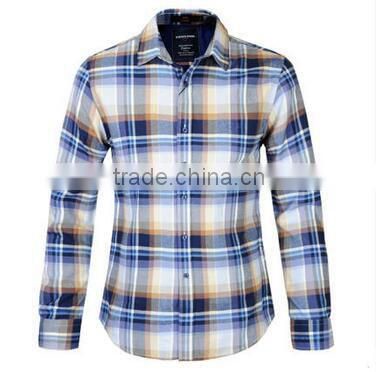 New arrival casual shirts cotton business plaid button up men embroidered shirts