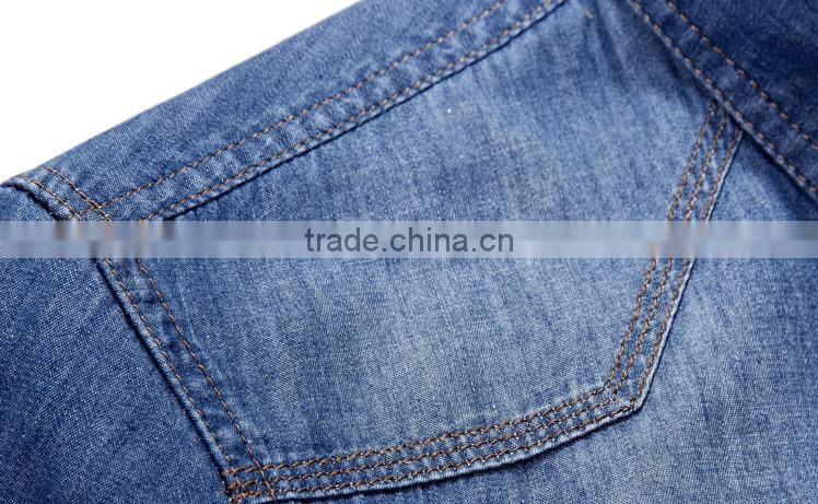 2017 short sleeve denim dress new arrival fancy design men shirt