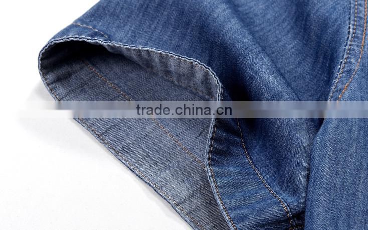 2017 short sleeve denim dress new arrival fancy design men shirt