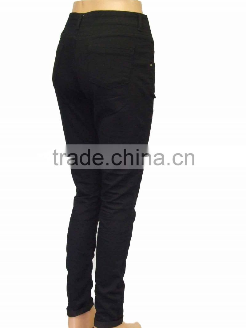 Factory Price Wholesale Women Winter Cotton Black Jeans