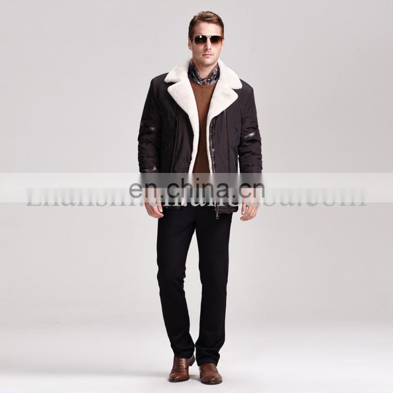 Europe Style Motorcycle New Fashion Big Lapel Cashmere Men's Winter Coat Jacket
