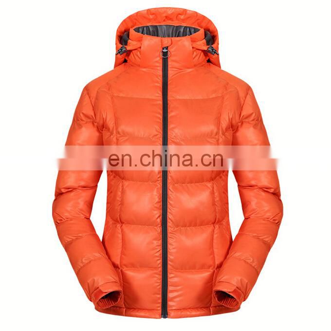 100% polyester fabric hoodied colorful down womens winter jacket