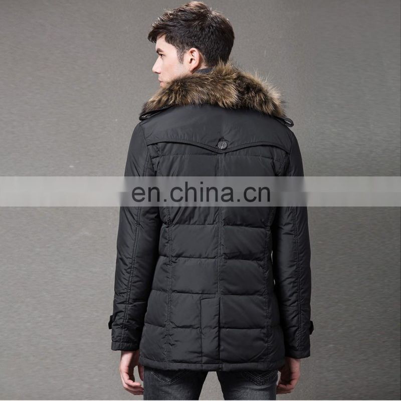 100% polyester fabric duck filled fox callor Mens jacket