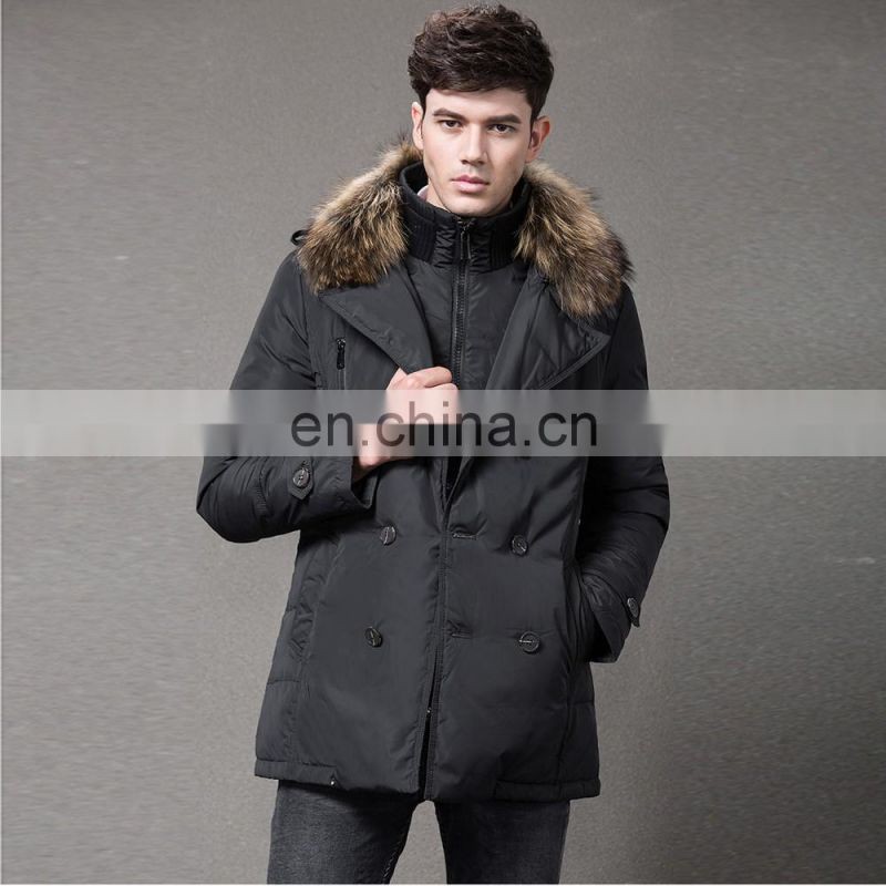100% polyester fabric duck filled fox callor Mens jacket