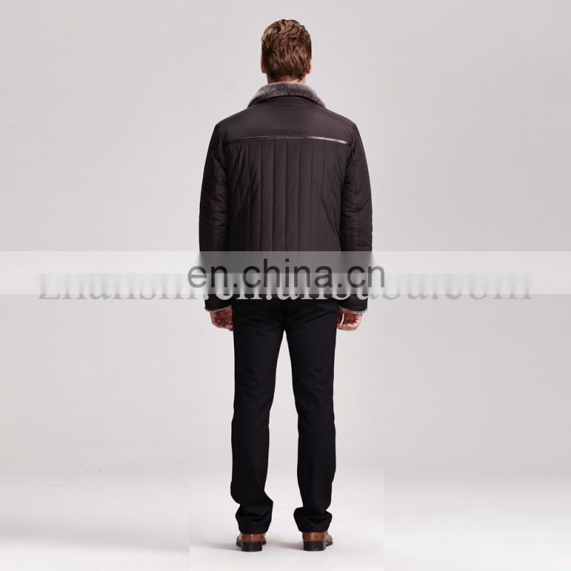 Factory price Big Lapel Plus Size Man Feather Down Parka Jacket Coat with fur collar