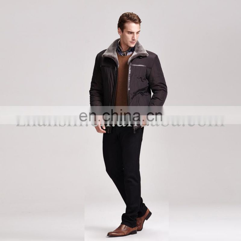 Factory price Big Lapel Plus Size Man Feather Down Parka Jacket Coat with fur collar